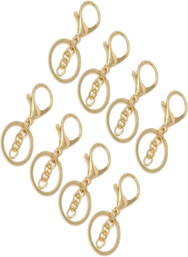 Evaluemart 10 PCS Lobster Claw Clasps with Jump Ring and Extension Chain, Swivel Snap Hooks for Jewelry Making DIY Keychain Craft Project, Gold - Image 1